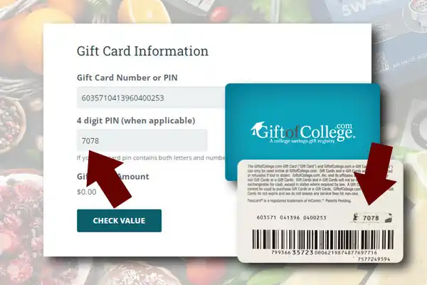 remove the coating and enter the 4-digit PIN in the lower field of the form